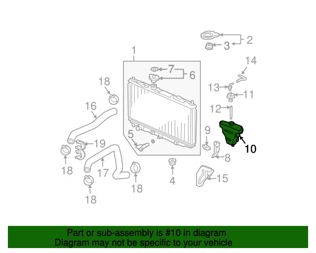 19101-RCA-A00 - Reservoir Tank 2004-2008 Acura TL | AutoNation Parts