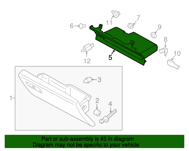 Genuine OEM Ford Part Glove Box Storage Compartment GL3Z1504338AC