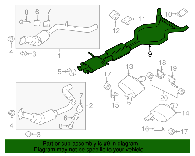 20142019 Land Rover Range Rover Sport Resonator & Pipe LR120470