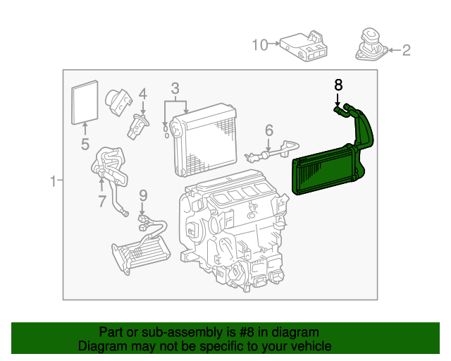 20082021 Toyota Land Cruiser Heater Core 8710760411 Toyota Parts Center