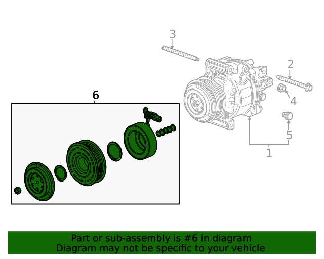 20202023 GM Air Conditioning Clutch Kit with Nut 42733192 GM