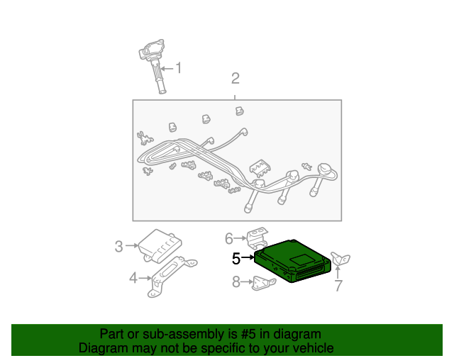 2004 Toyota Engine Control Module (ECM) 8966104830 Toyota