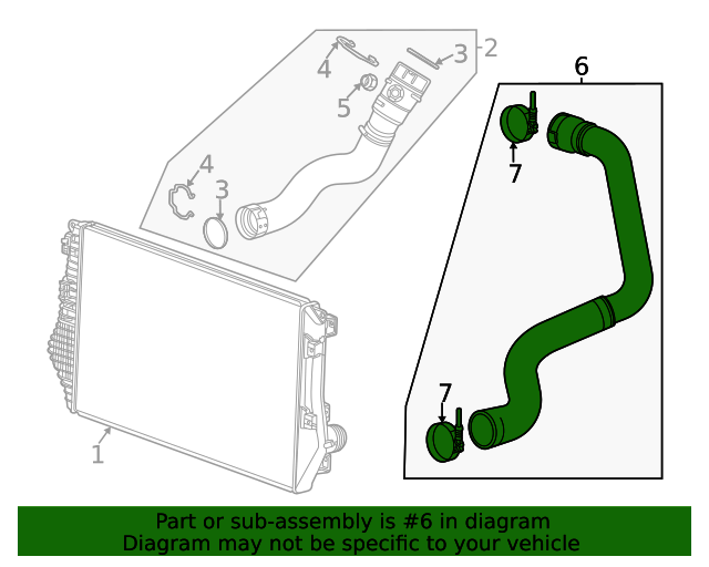 2020-2024 GM Charge Air Cooler Inlet Air Hose 84870726  