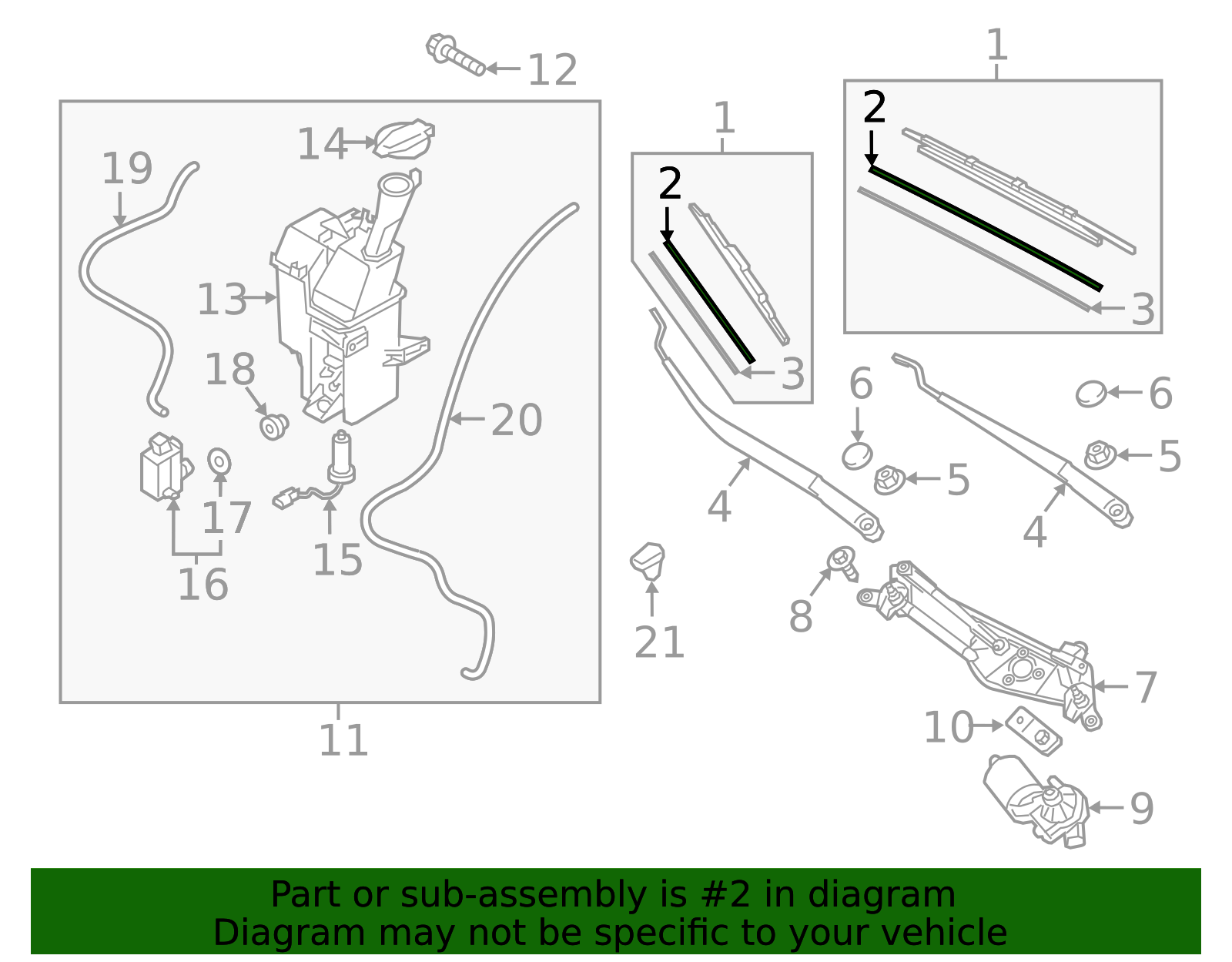 Genuine OEM Windshield Wiper Blade Refill Part# 98351-1R000 Fits 2011 ...