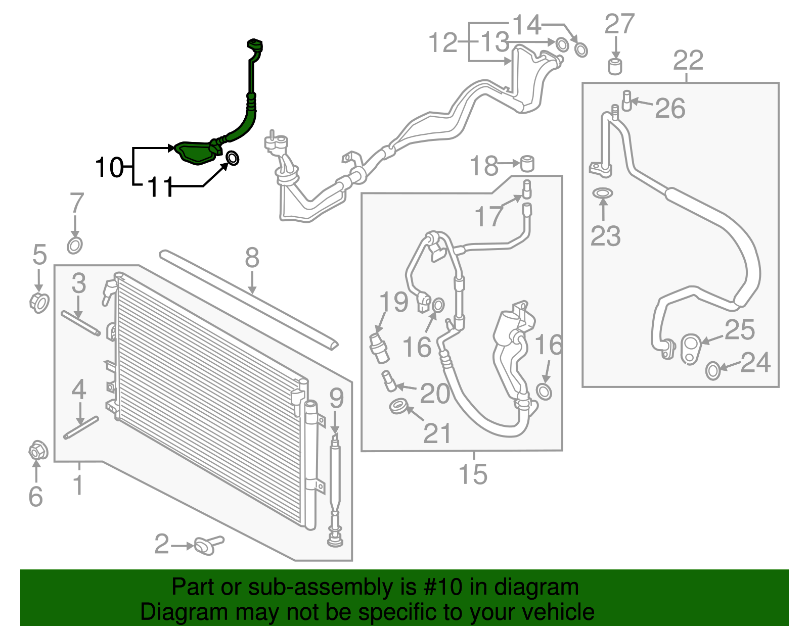 Motorcraft™ A/C Refrigerant Liquid Hose - Ford (YF-37799)