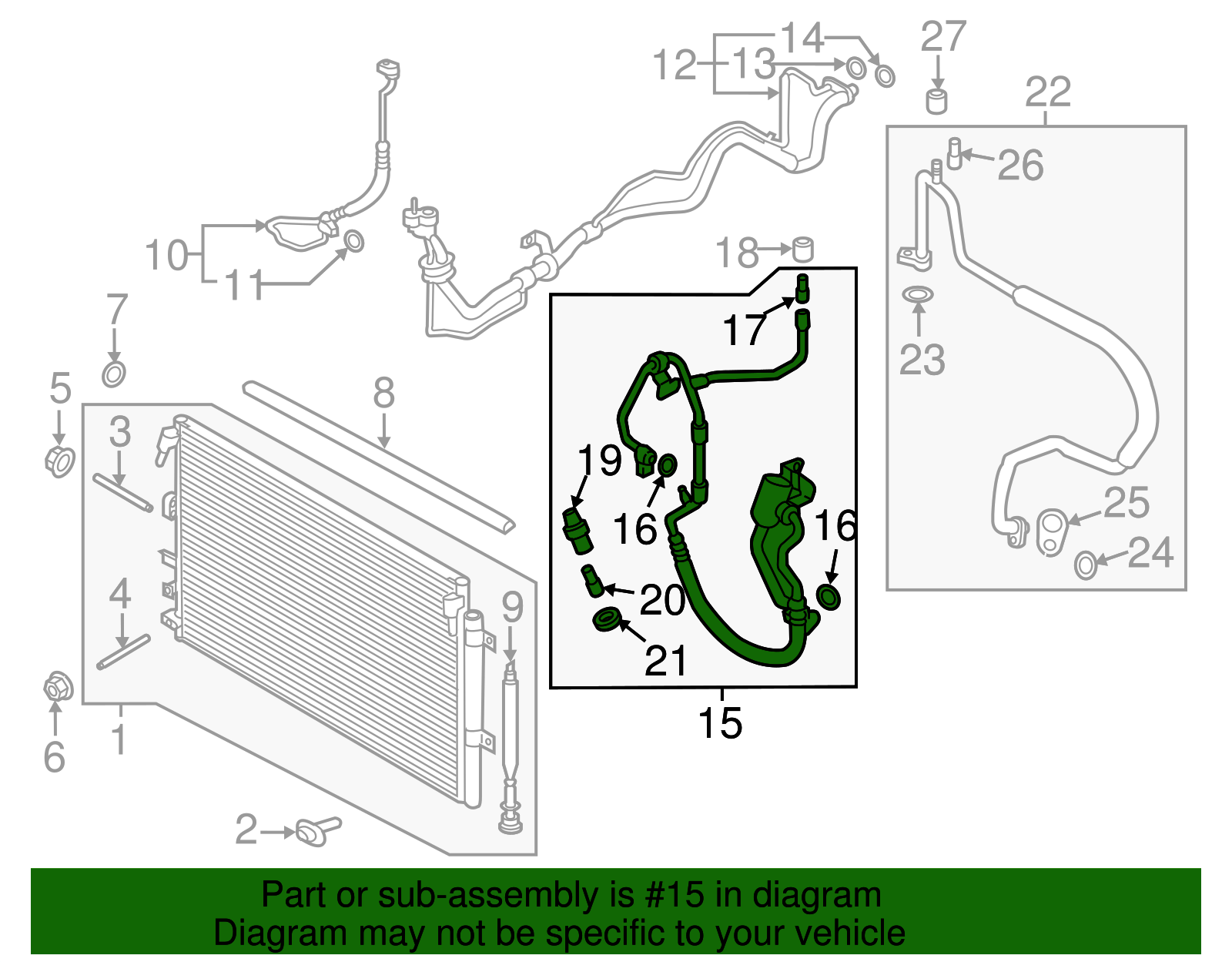 Motorcraft™ A/C Refrigerant Discharge Hose - Ford (YF-37657)