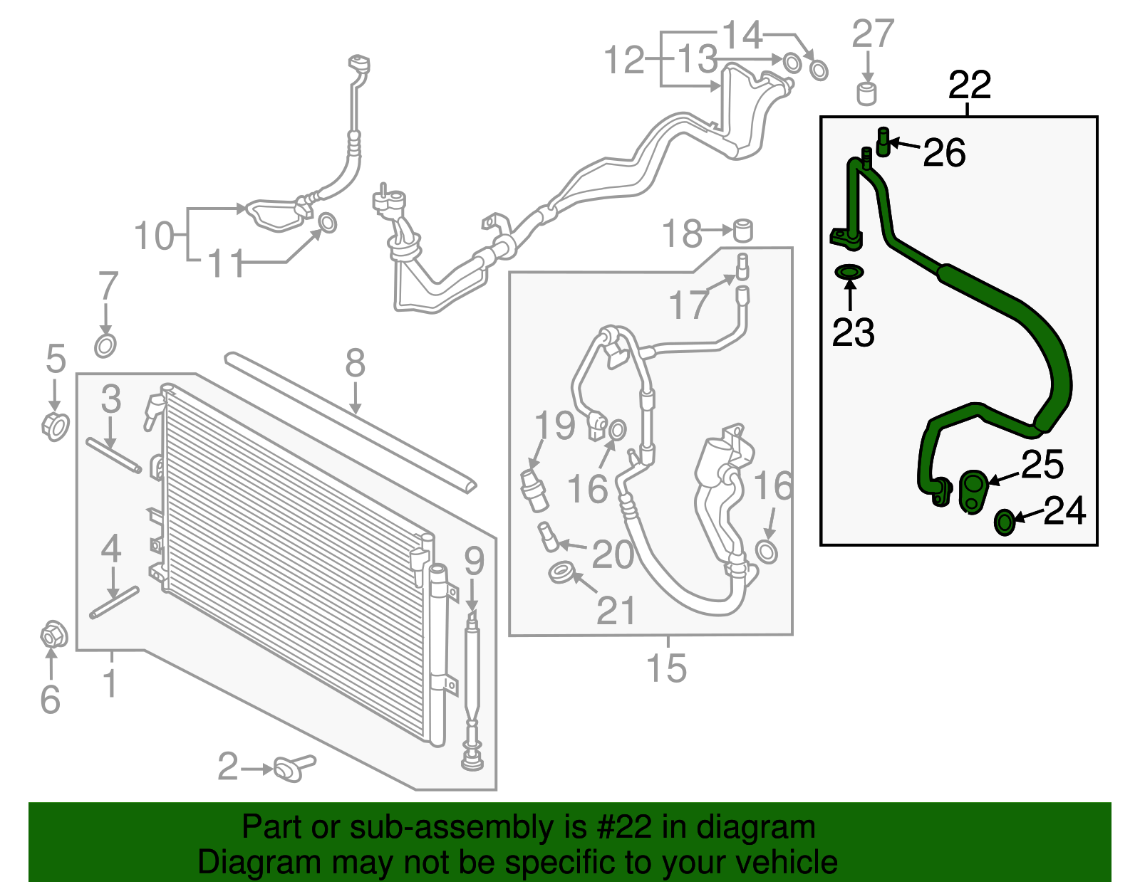 Motorcraft™ A/C Refrigerant Suction Hose - Ford (YF-37902)