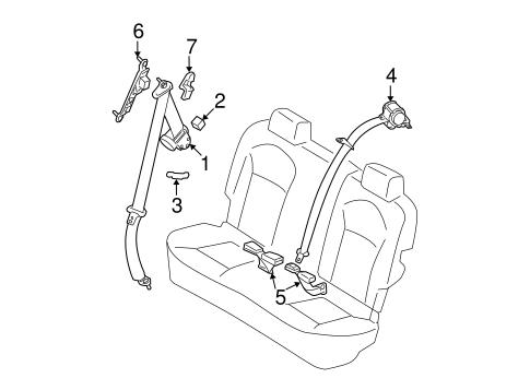 Rear Seat Belts for 2010 Nissan Rogue #0