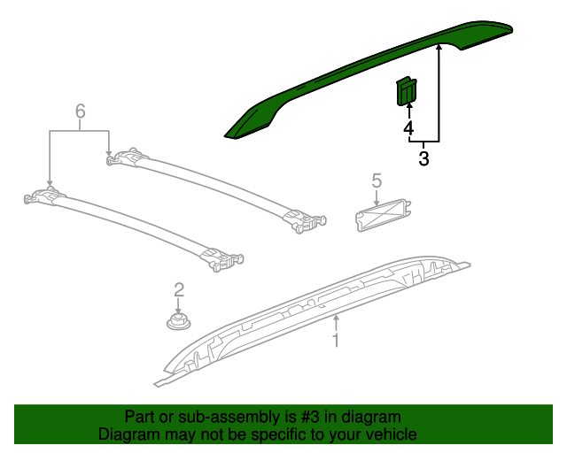20102017 GM Bright Chrome Passenger Side Luggage Carrier Side Rail