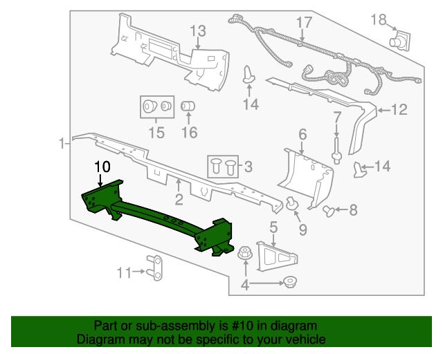 20072013 GM Trailer Hitch Draw Bar Bumper Reinforcement 20899966 GM