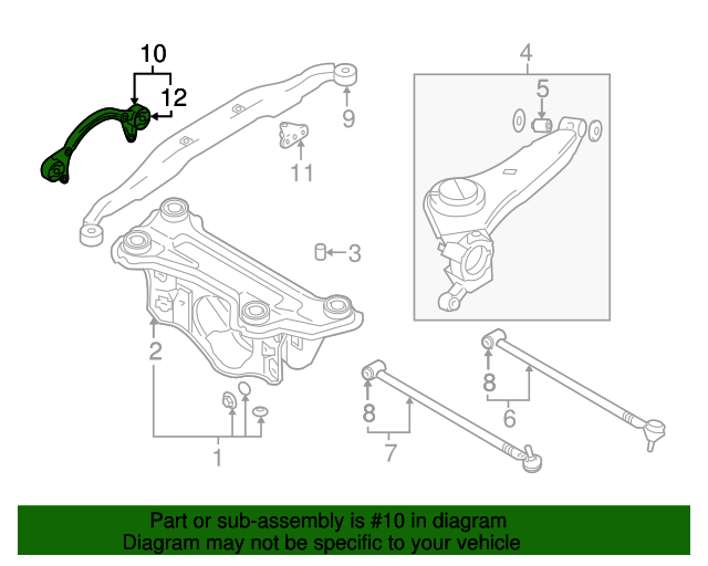 Genuine Differential Mount for 20012004 Hyundai Santa Fe Part 53920