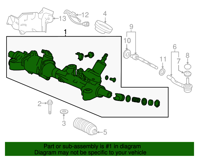 53601T2GA02 Box Sub Power Steering Gear 20132015 Honda Accord Honda Car Parts Direct