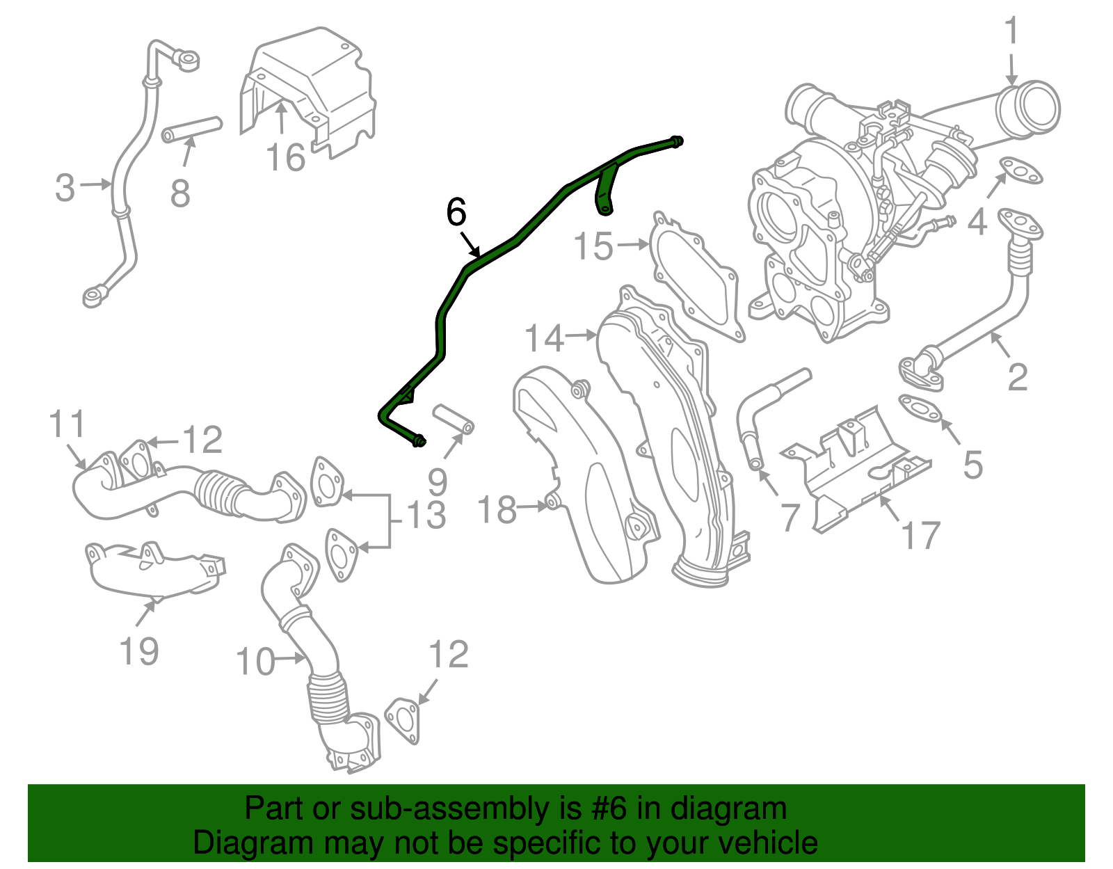 Turbocharger Coolant Return Pipe - GM (97354869)