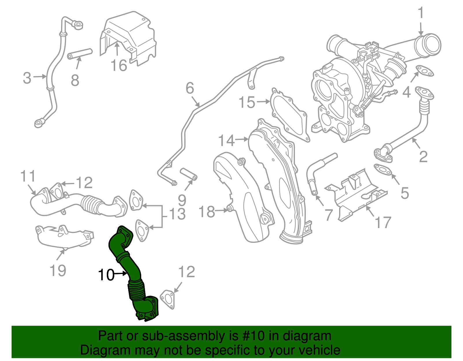 Passenger Side Exhaust Manifold Outlet Pipe - GM (97365041)