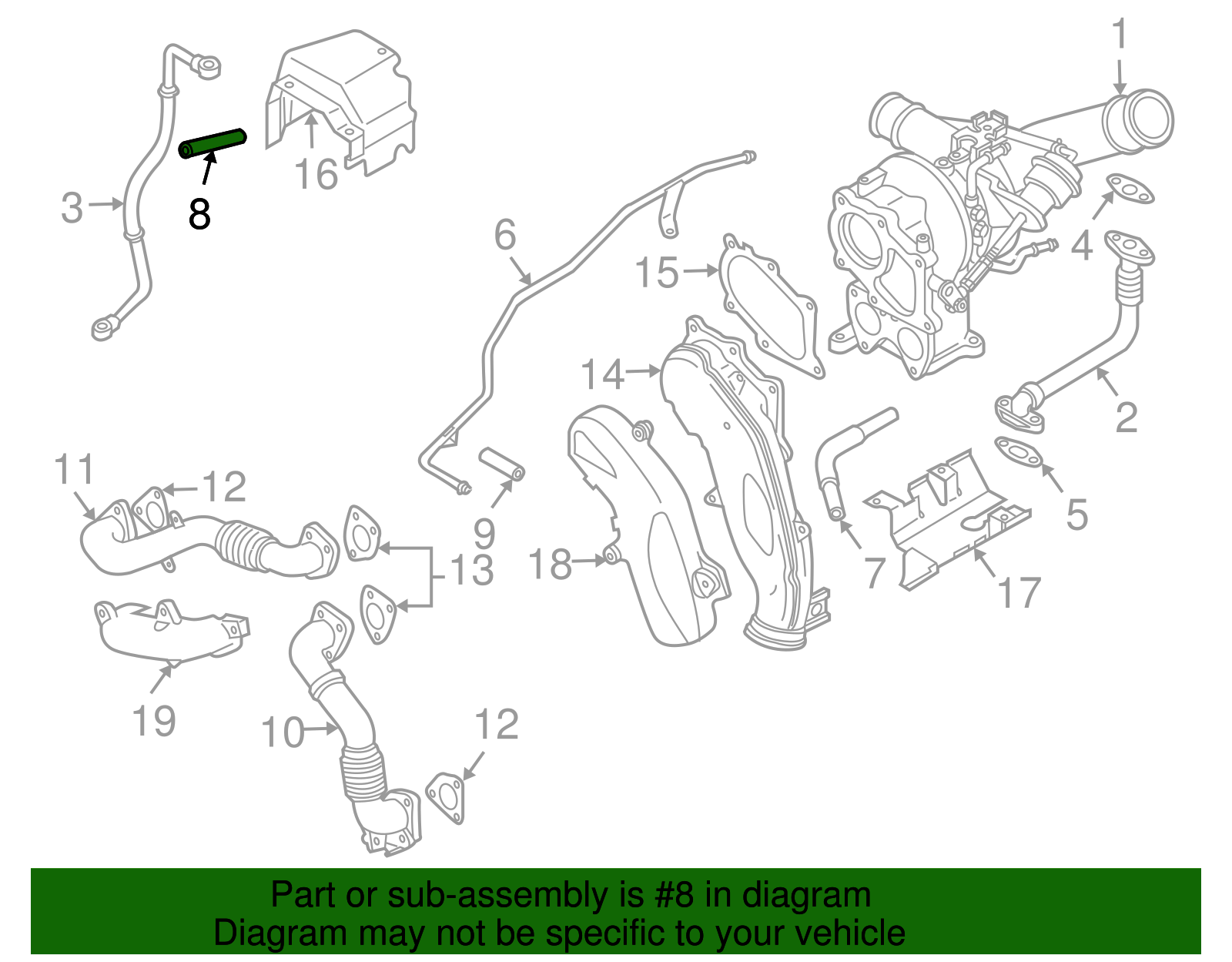 Turbocharger Coolant Return Hose - GM (97354884)