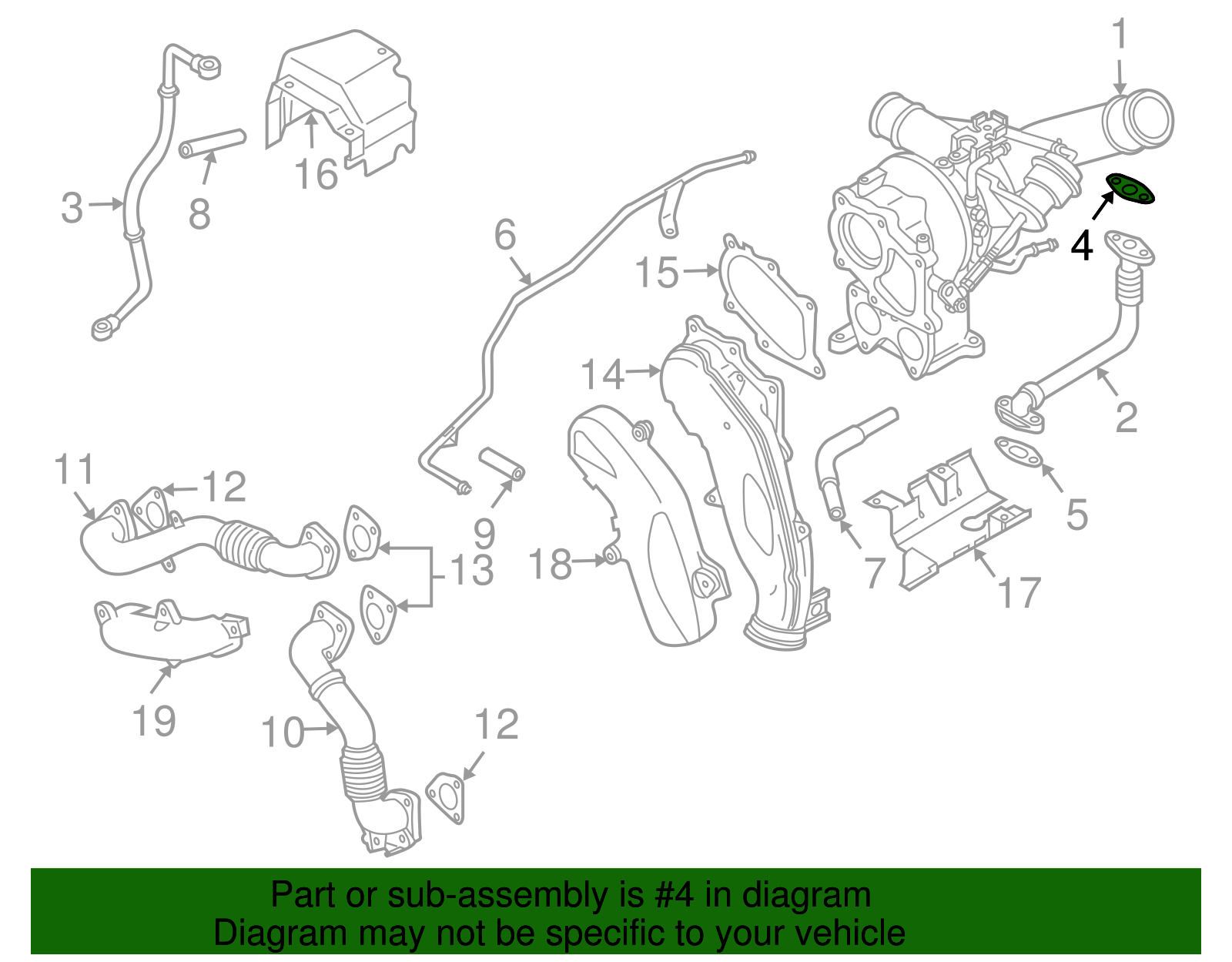 Upper Turbo Oil Return Pipe Gasket - GM (97227012)