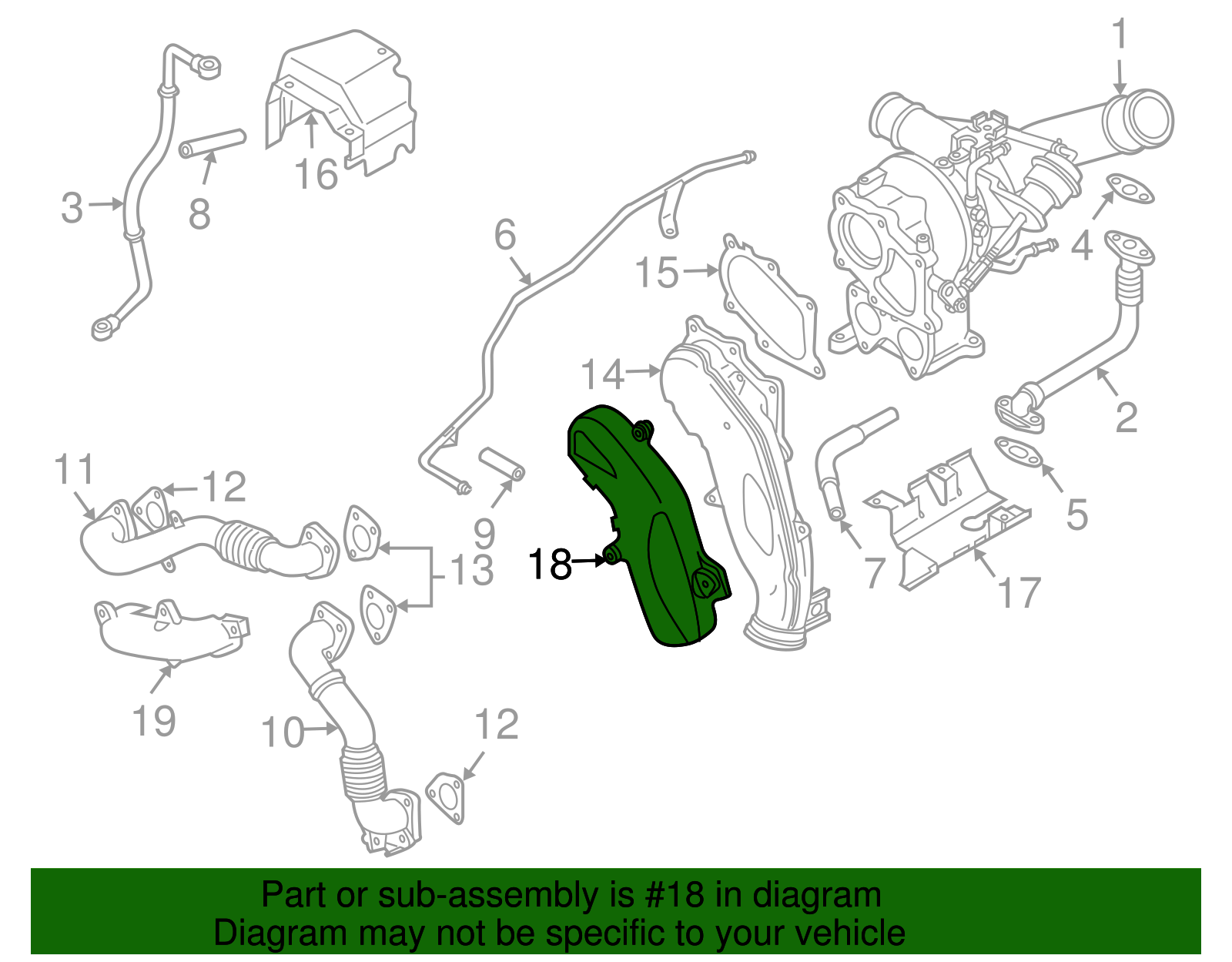 Turbocharger Exhaust Pipe Adapter Heat Shield - GM (97365044)