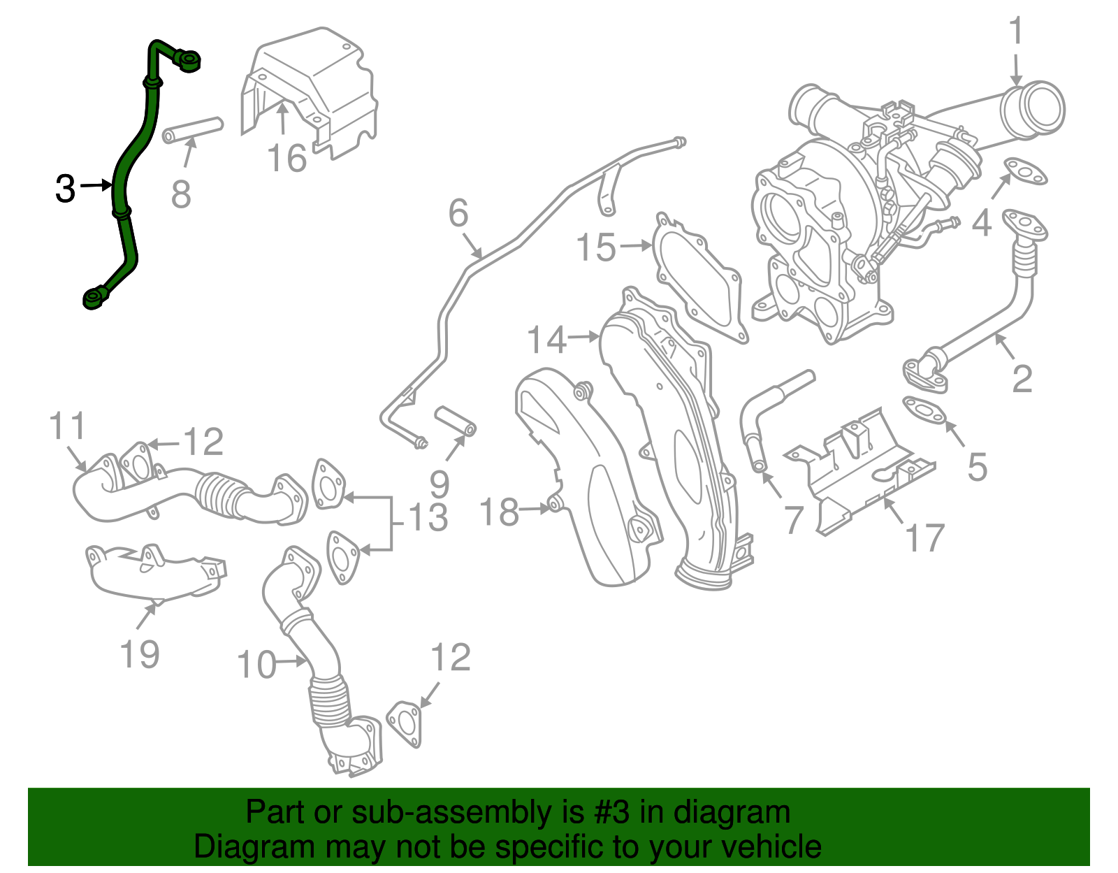 Turbocharger Oil Feed Pipe - GM (97303635)