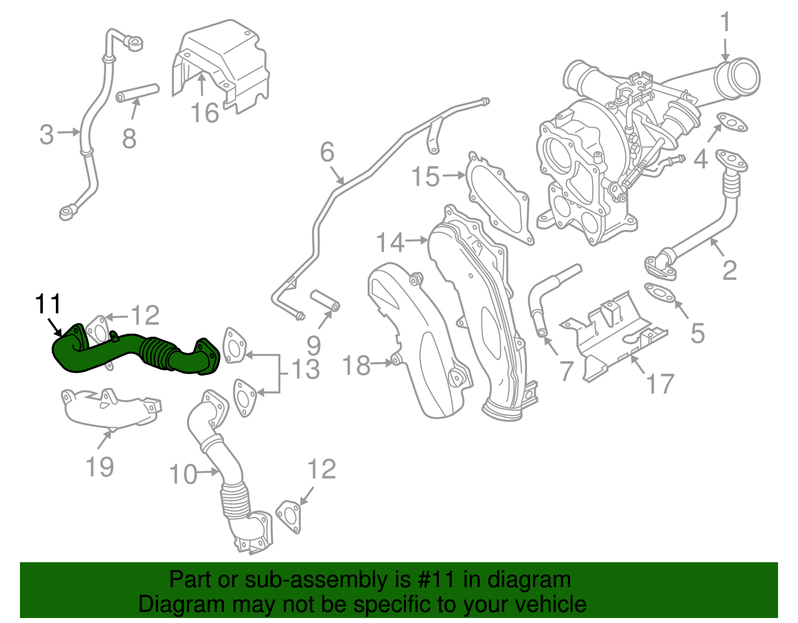 Driver Side Exhaust Manifold Outlet Pipe - GM (97354615)