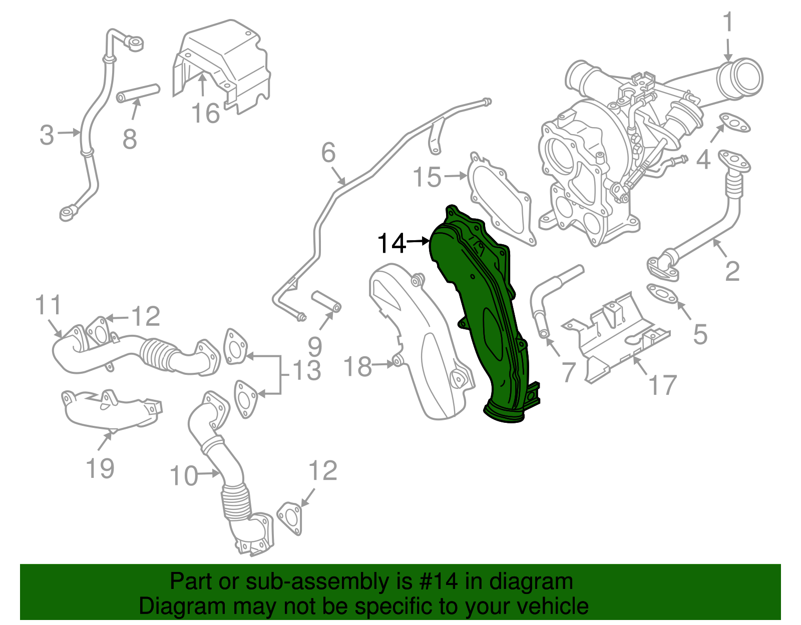 Turbocharger Exhaust Pipe - GM (97350391)