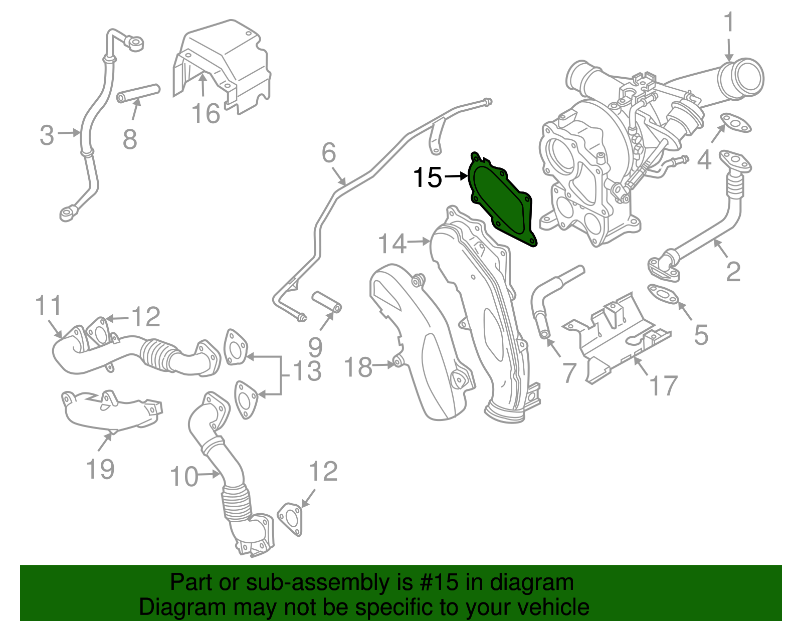 Turbocharger Exhaust Pipe Gasket - GM (97192619)