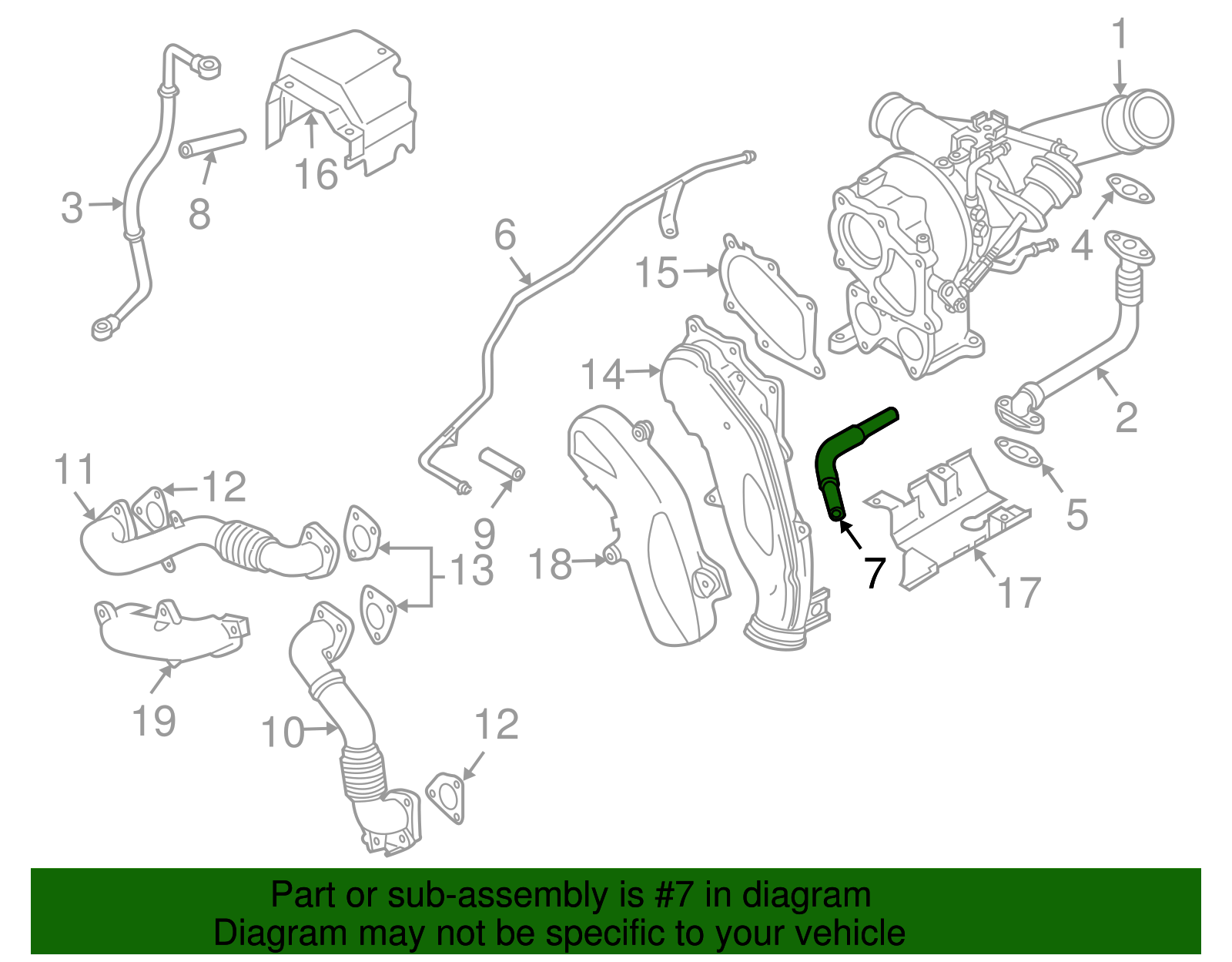Turbocharger Coolant Return Pipe - GM (97288624)