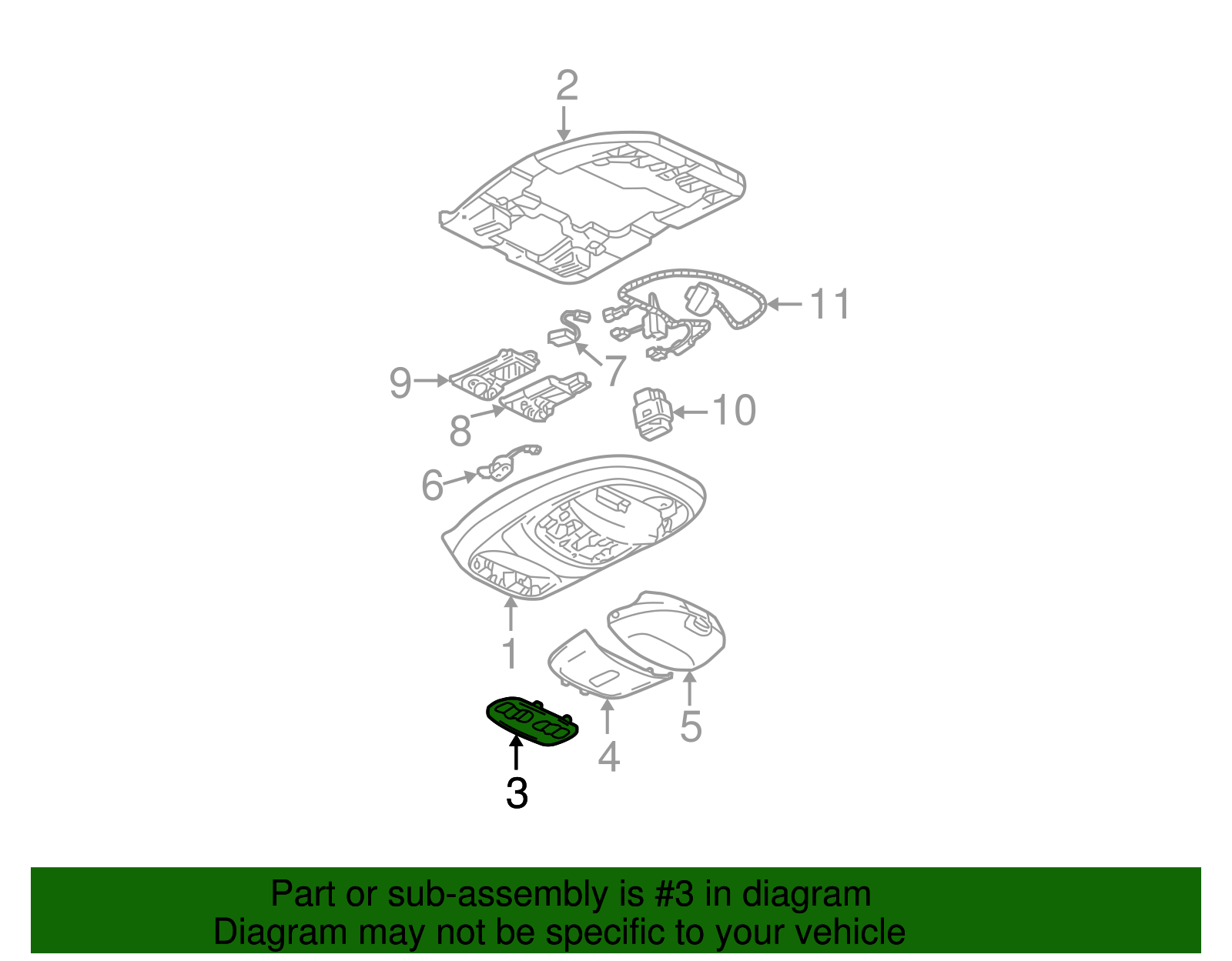 Light Cashmere Roof Console Filler - GM (88957112)