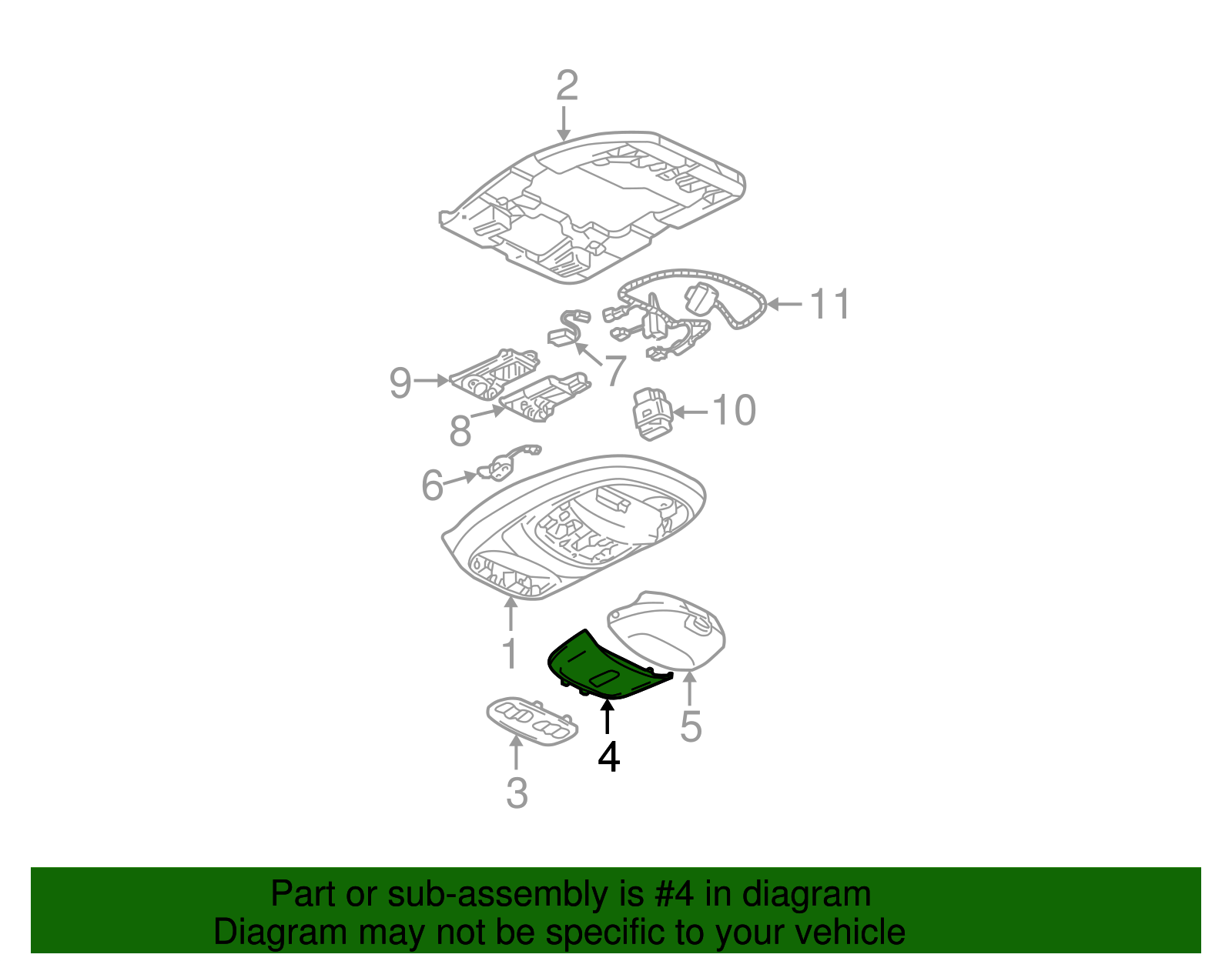 Light Cashmere Roof Console Filler - GM (88957116)