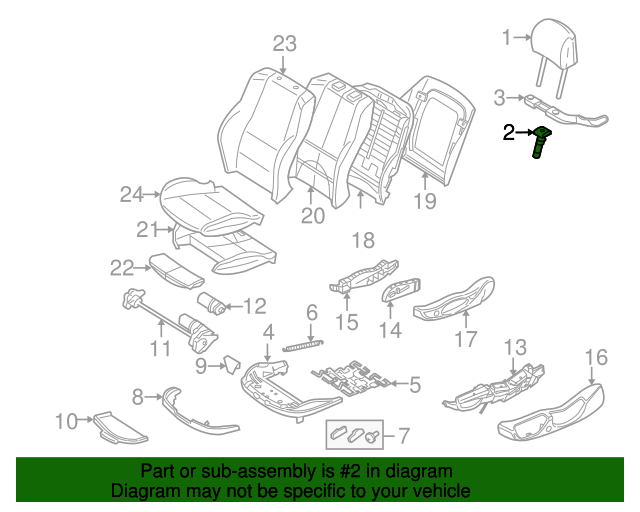 52103453568 20082010 BMW X3 Headrest Guide (52103453568) BMW