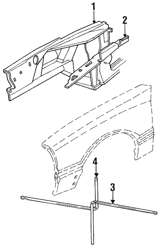 19841993 Ford Apron/Rail Assembly f2zz16055a