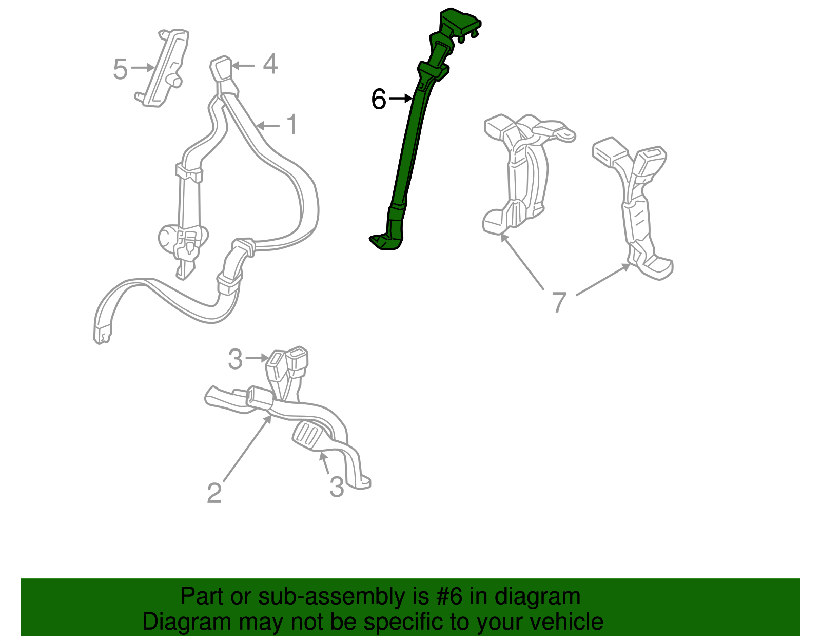 Belt & Retractor - GM (88954366)