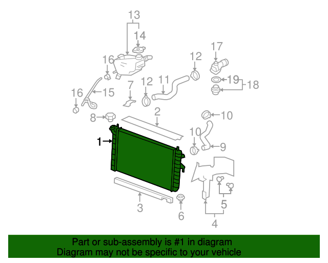 25772258 Radiator 20062008 Buick Lucerne OEM Parts Quick
