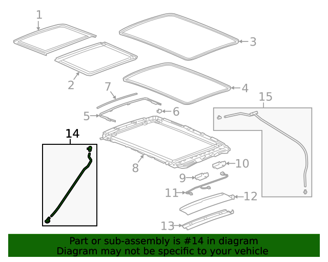 20192024 Chevrolet Blazer Front Driver Side Sunroof Drain Hose