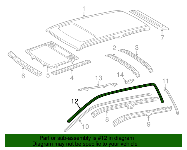 TOYOTA Genuine 62382-06030 Roof Side Rail Weatherstrip TOYOTA Genuine 62382-06030 Roof Side Rail Weatherstrip
