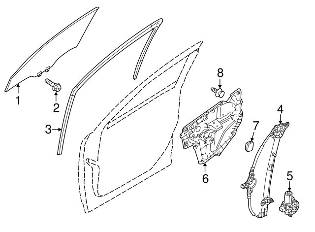 Mazda GEG1-59-97YA Window Regulator