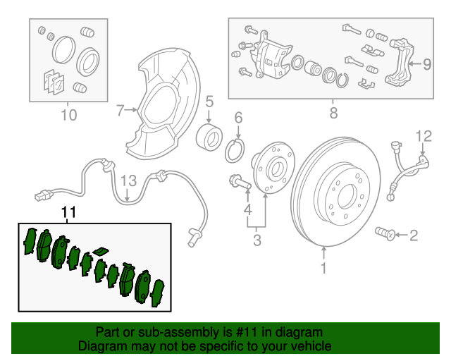 45022TVAA00 20182020 Honda Accord Front Disc Brake Pad Set Honda