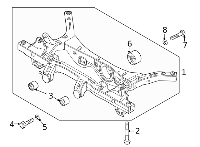 55405-J9500 - Cross-Member - 2021-2023 Kia Seltos | Kia Auto Parts