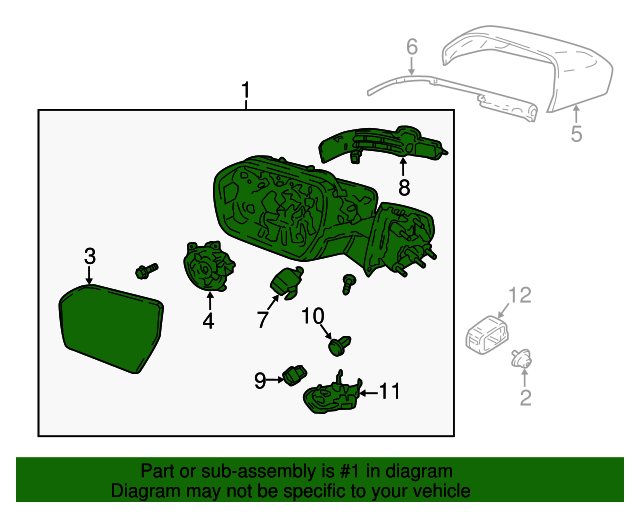 Mirror Assembly For Mitsubishi Eclipse Cross 2017 2018 2019 2020 Right 5 Pins Paintable Heated Turn