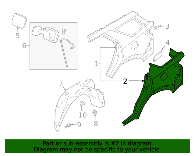 2020 Ford Quarter Panel Assembly Passenger Side (RH) LB5Z78278A92A