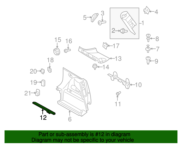 20082014 Mini Cooper Trunk Side Trim 51472756136 Mini Parts Direct
