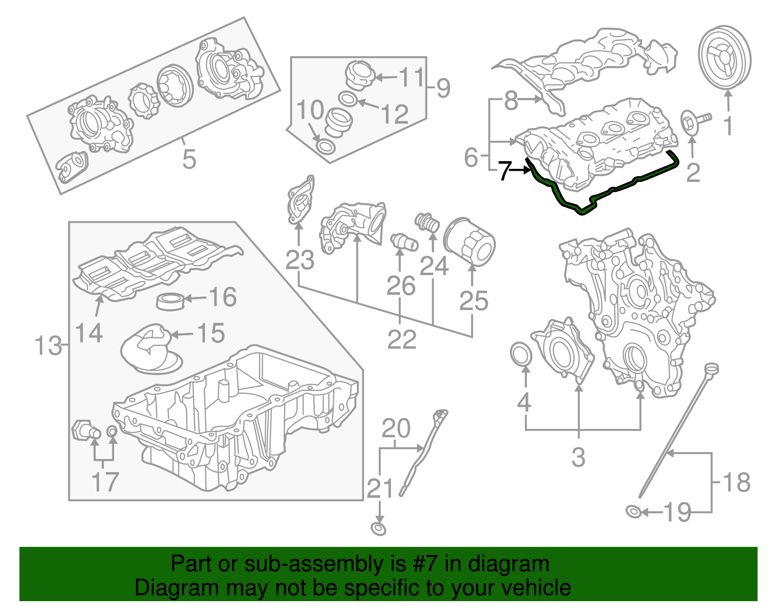 Driver Side Camshaft Cover Seal - GM (12595106)
