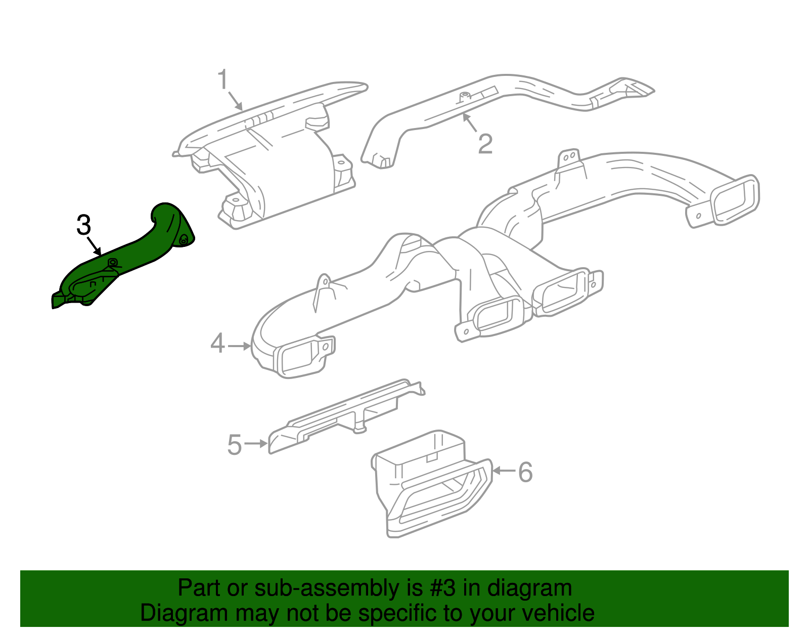 Driver Side Window Defogger Outlet Duct - GM (84438703)