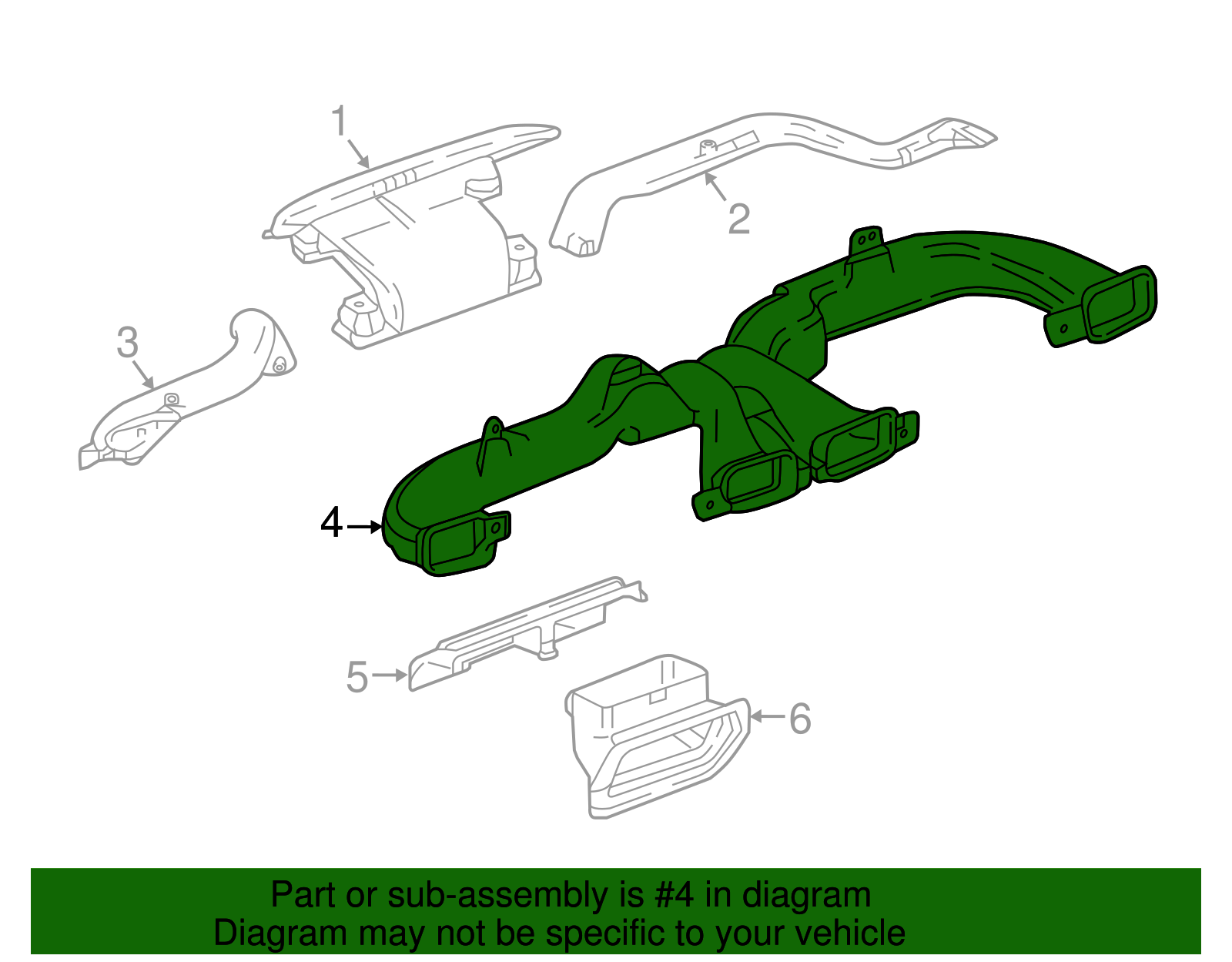 Instrument Panel Center Air Outlet Duct - GM (84438702)