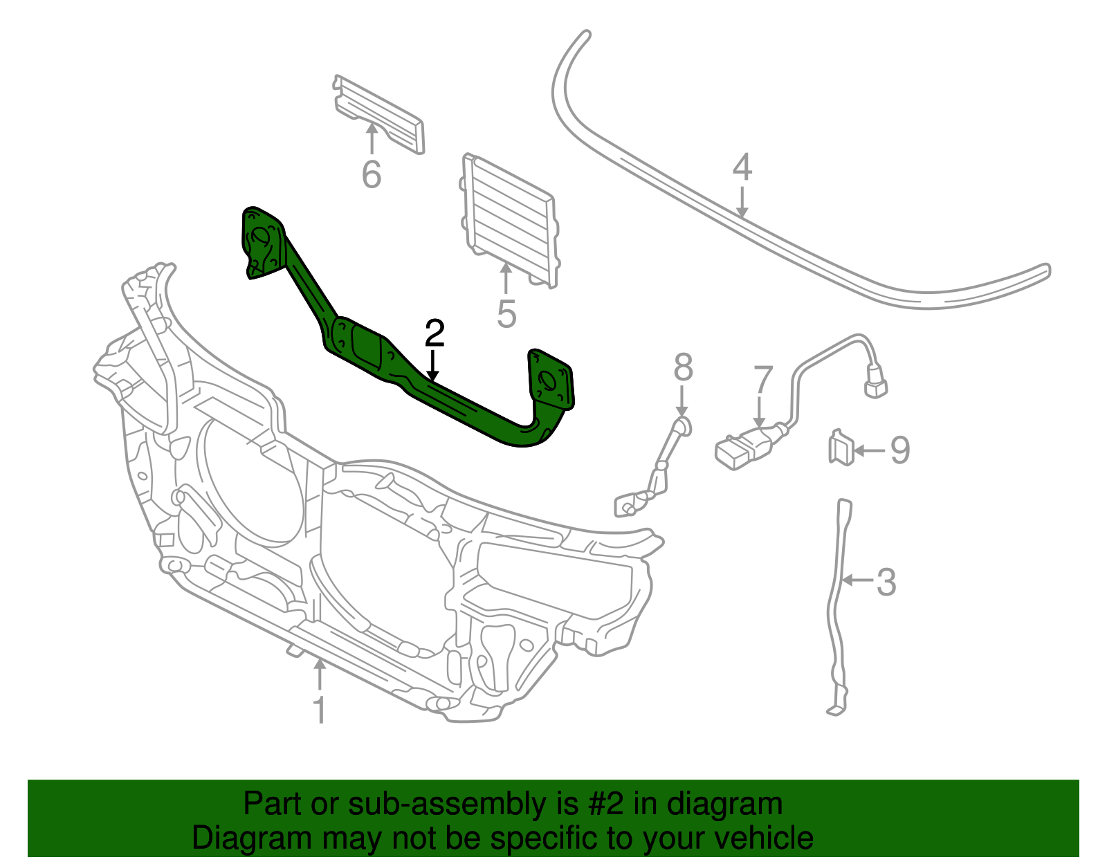 Radiator Support Reinforcement - Volkswagen (8D0-805-851-F)