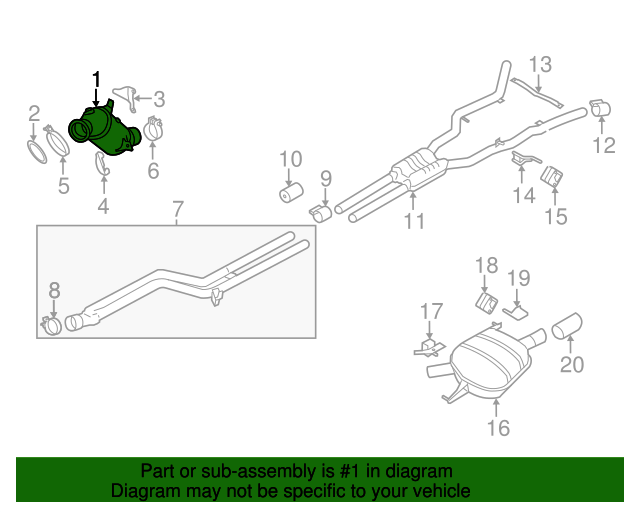 18407645241 20102017 BMW 5 & 6 Series Front Catalytic Converter