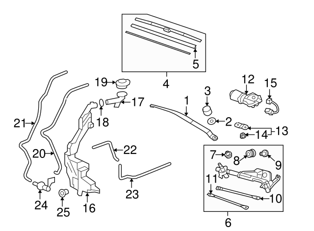 OEM 2007-2011 Honda CR-V Wiper Blade Refill 76632-SWA-J02 | Honda ...