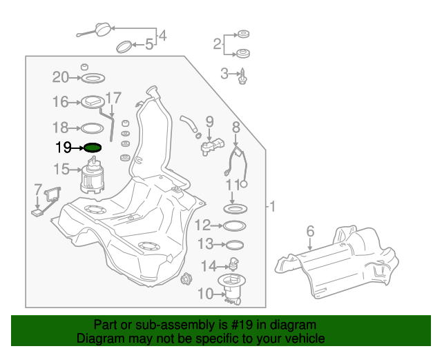 Fuel Tank Sending Unit 83320-39695 For Toyota 4Runner & Pickup 1985-1989 - With Gasket