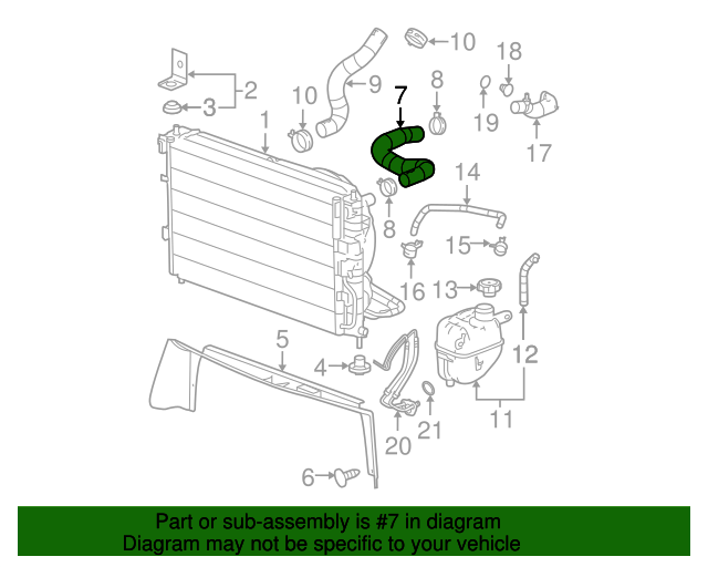 2005 Chevrolet Equinox Radiator Inlet Hose 15281793 GM Parts Online
