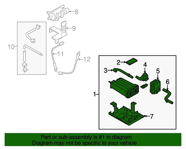 20102013 Kia OEM NEW 20102013 Kia Forte Koup Forte Sedan Vapor Canister Assembly 314101M500