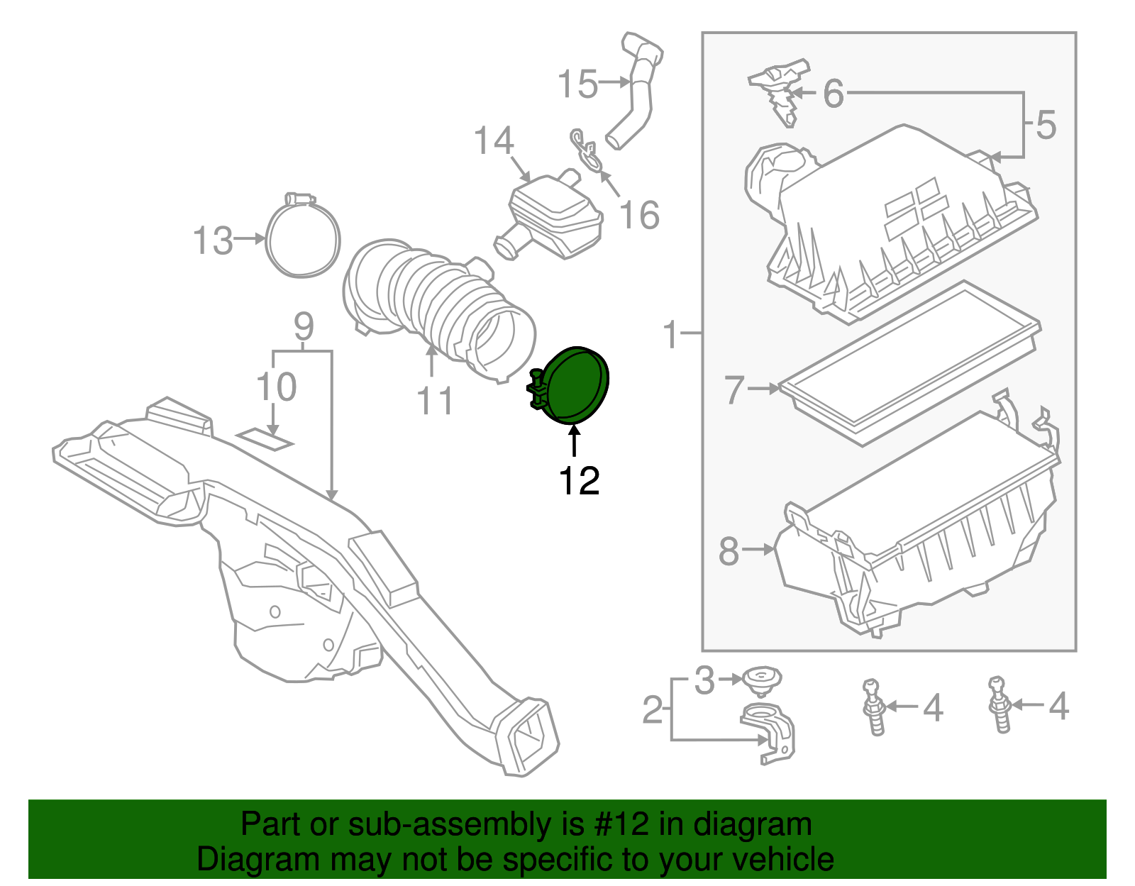 Air Inlet Hose Clamp - Scion (96111-10850)